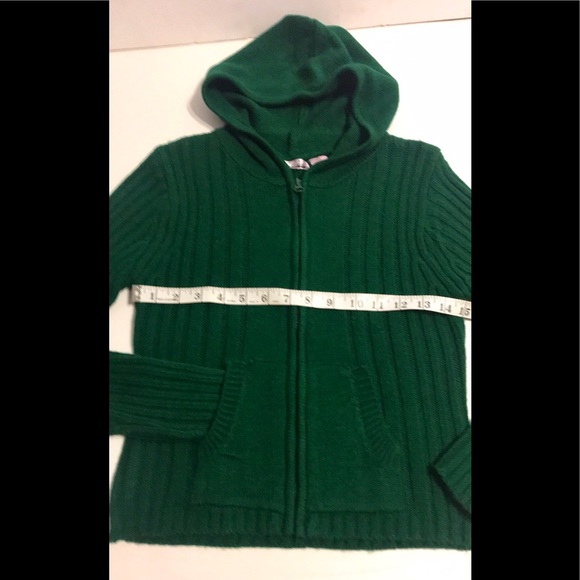 Dereck Heart Green Hoodie Sweater/ Cardigan girls Size 14 - Picture 3 of 8